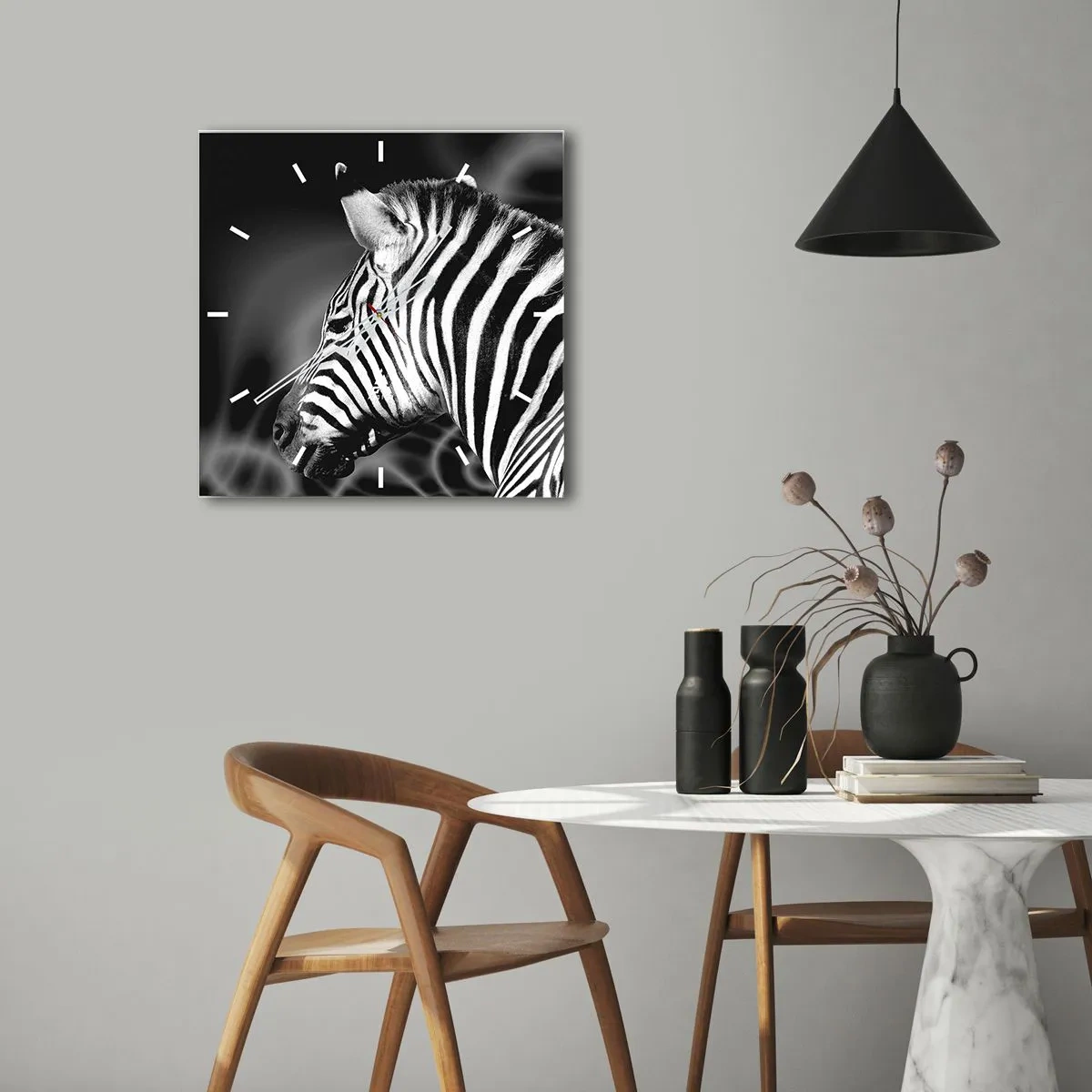Nástěnné hodiny - Bílé je bílé a černé je černé - 40x40 cm