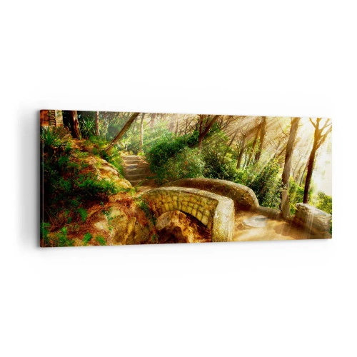 Obraz na plátně - Přímo z můstku v pohádkovém lese - 100x40 cm