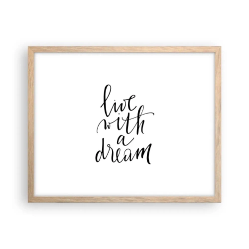 Plakát v rámu světlý dub - Of course - 50x40 cm