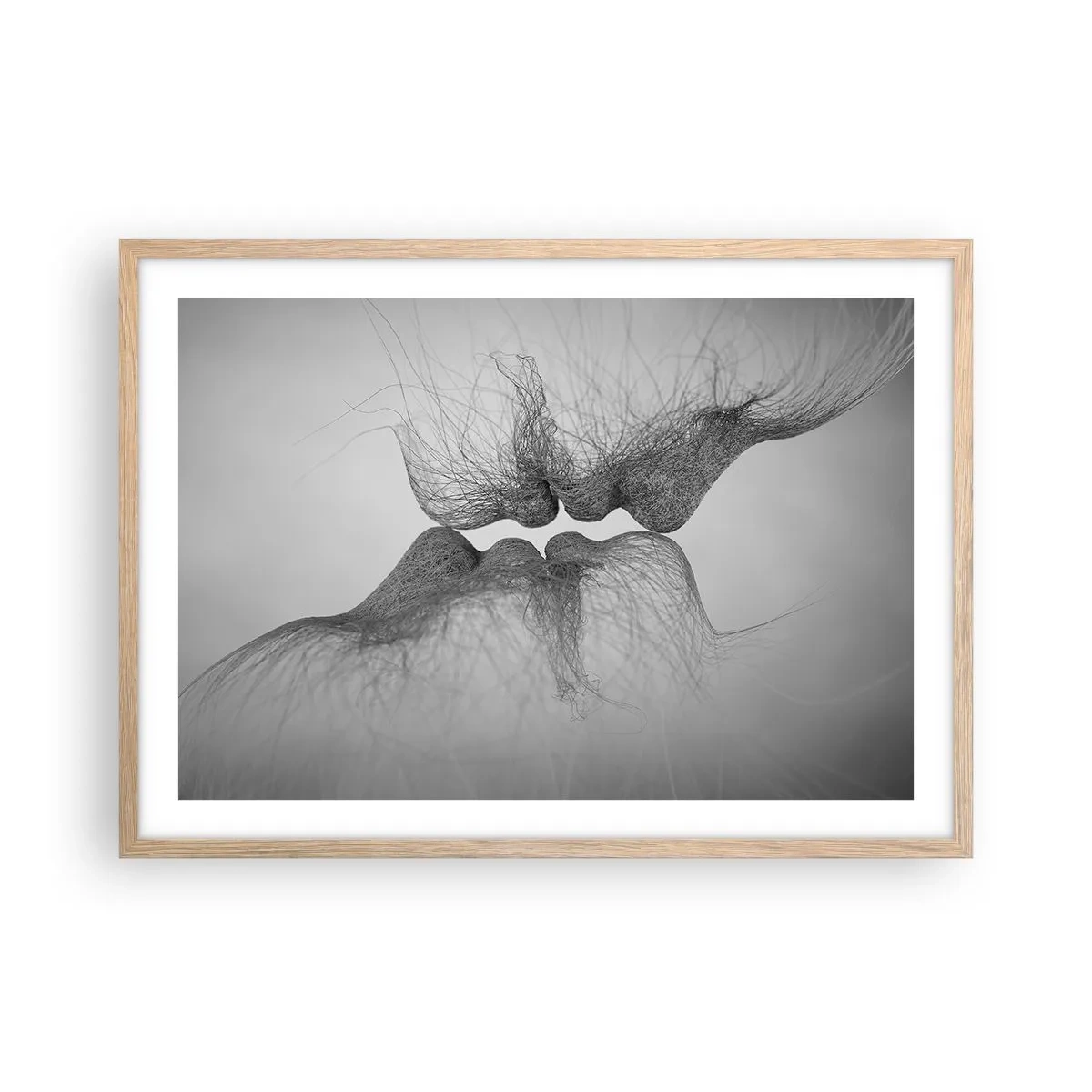 Plakát v rámu světlý dub - Polibek větru - 70x50 cm