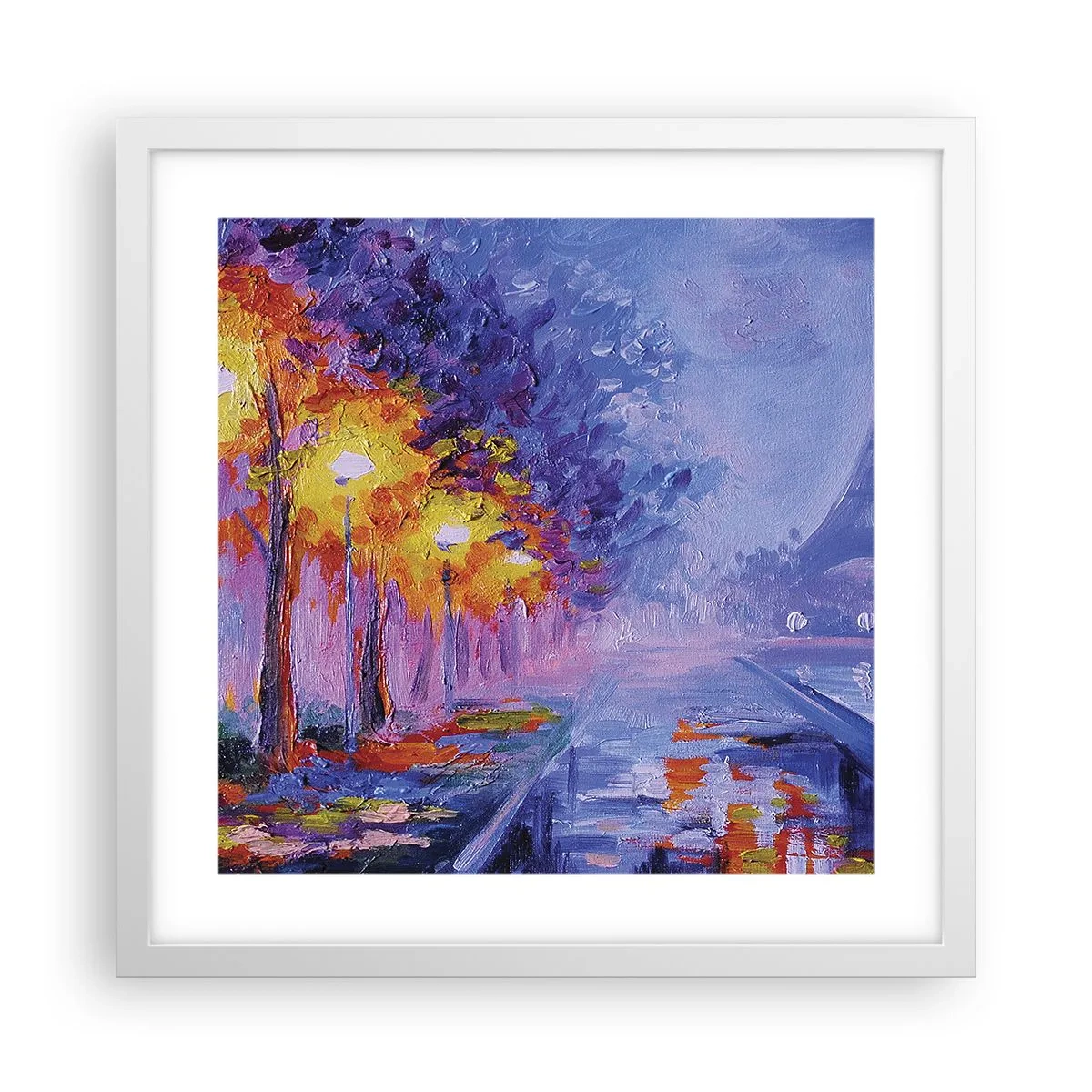 Plakát v bílém rámu - Procházka snů - 40x40 cm