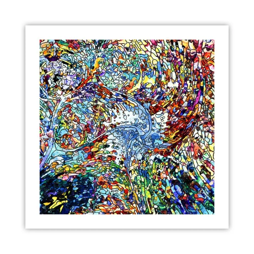 Plakát - Vitráž s kapkami - 50x50 cm