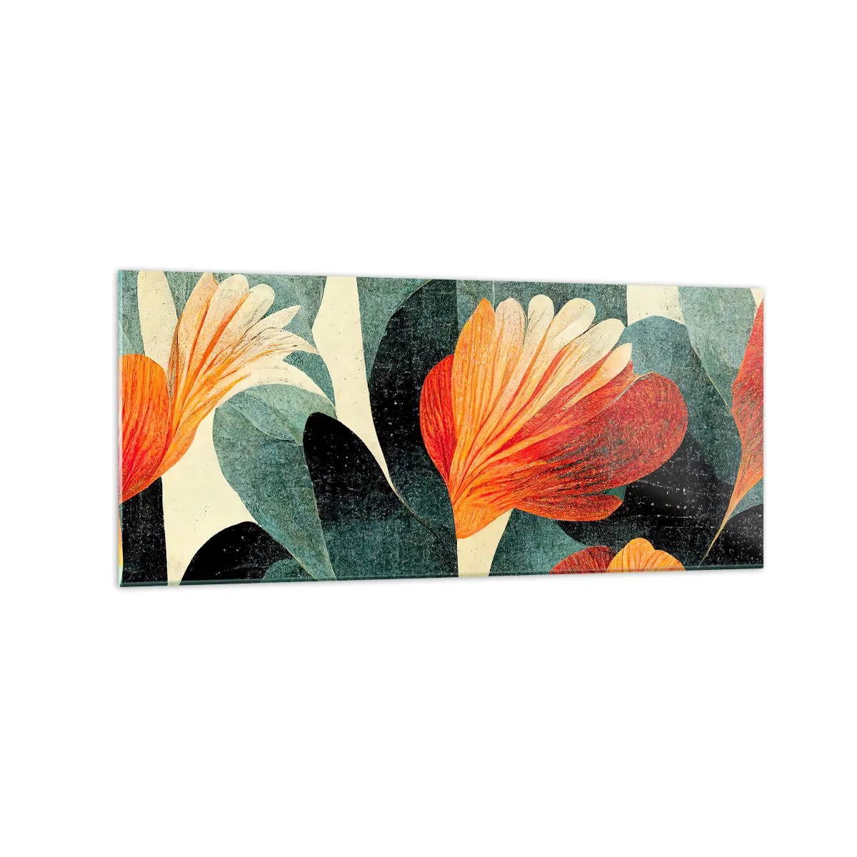 Obraz na skle - Tropické horko a chlad zeleně - 120x50 cm