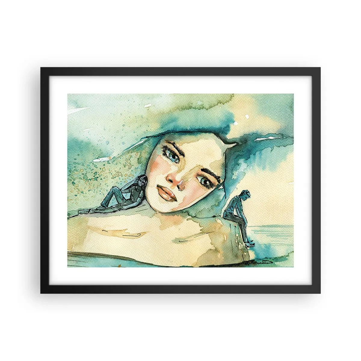 Plakát v černém rámu - Am I blue? - 50x40 cm