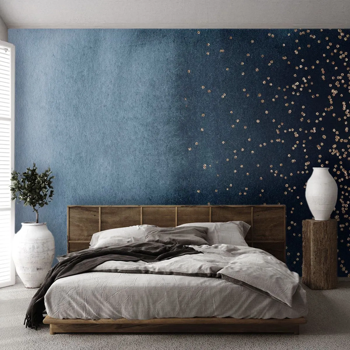 Fototapeta Premium Canvas - Kompozice – modré fáze - Abstrakce, Kus, Design - 250x175 cm