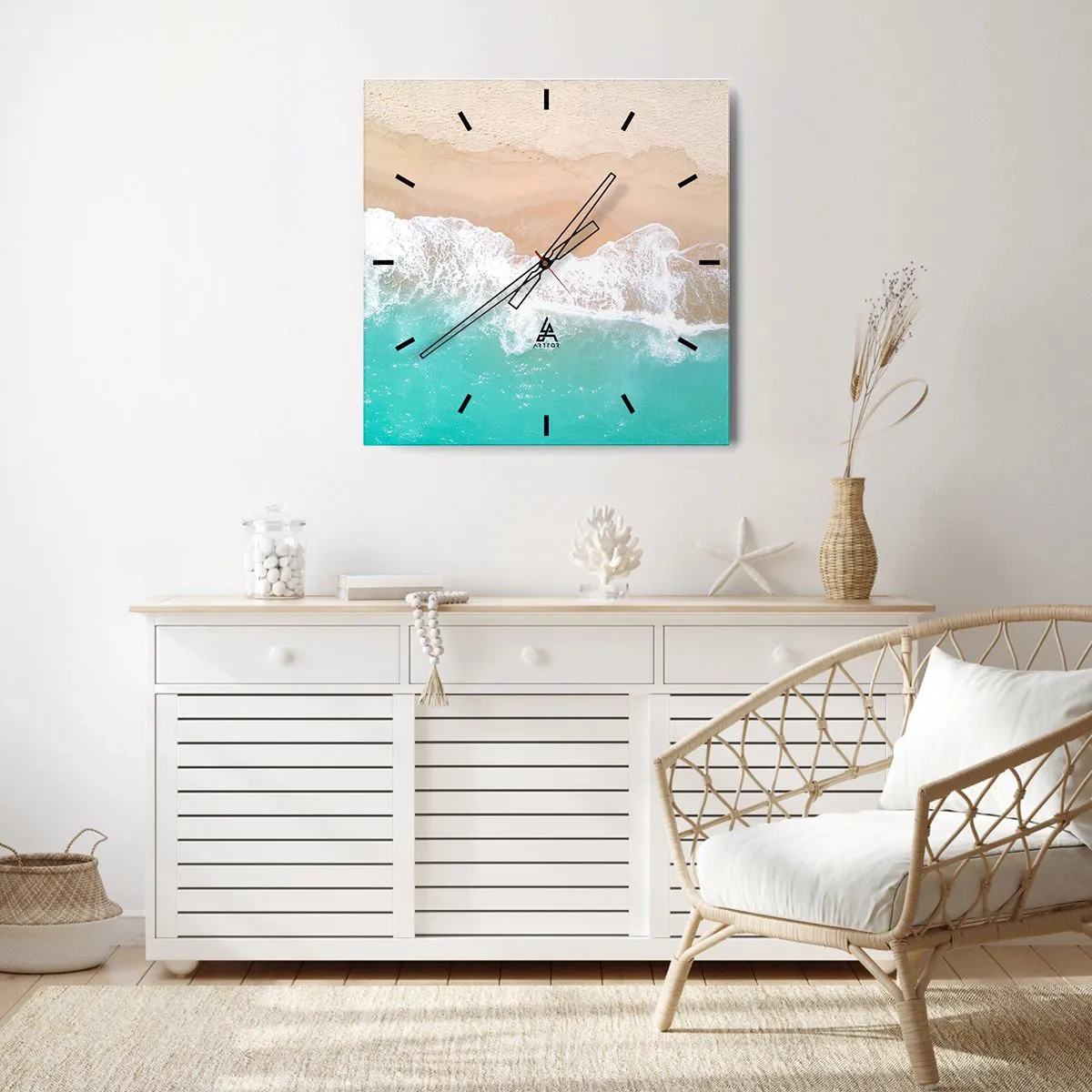 Nástěnné hodiny - Mazlivý dotek - 40x40 cm