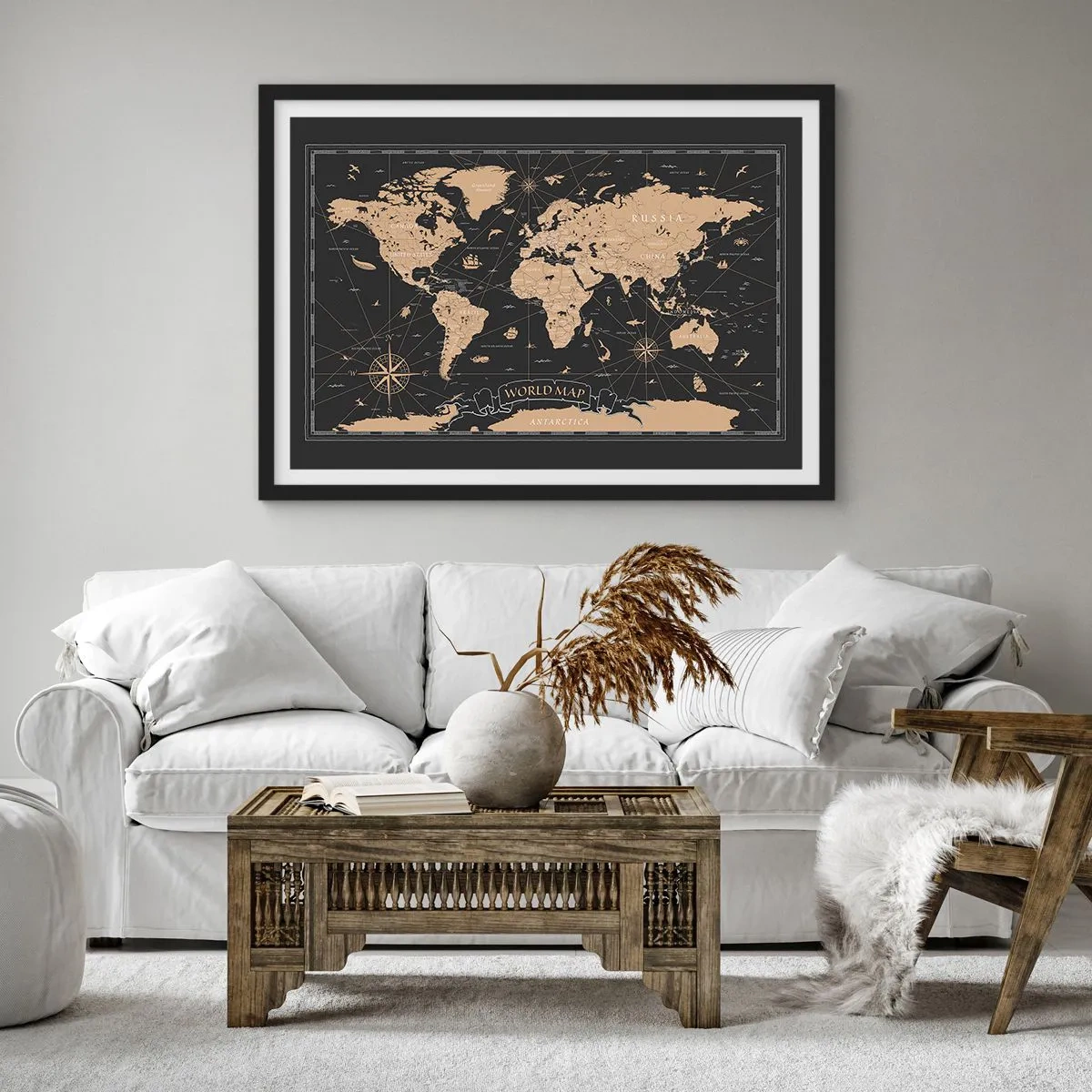 Plakát v černém rámu - Hranice mého světa - 70x50 cm