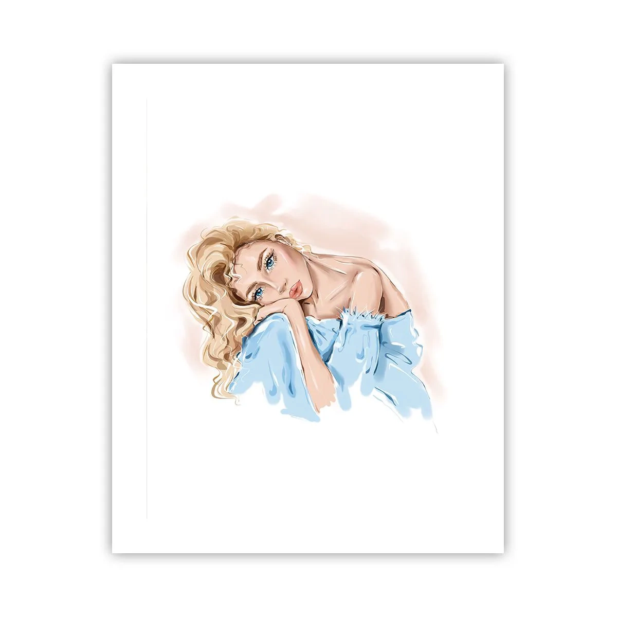Plakát - Zasněná v modré - 40x50 cm