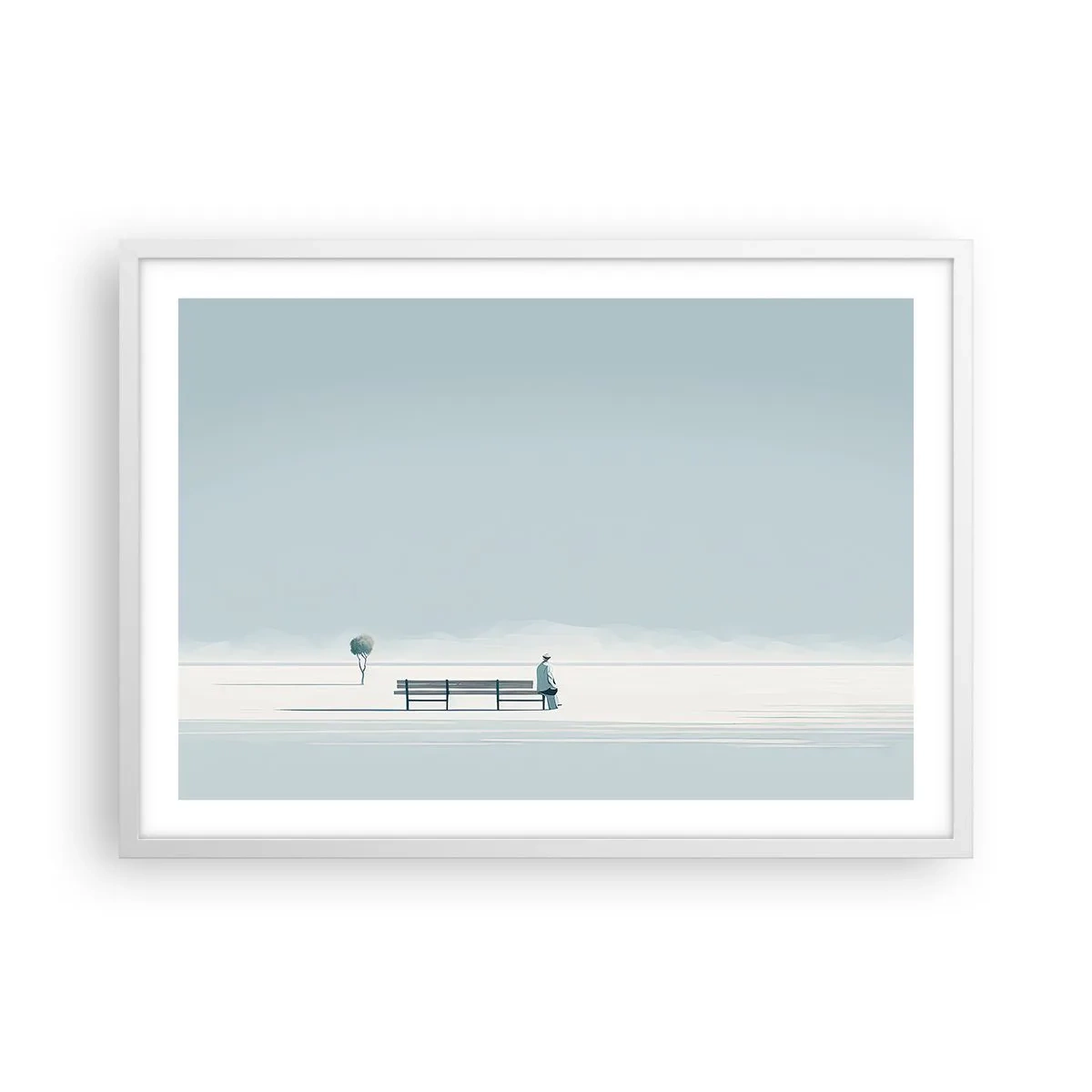 Plakát v bílém rámu - Ano, čekám. - 70x50 cm