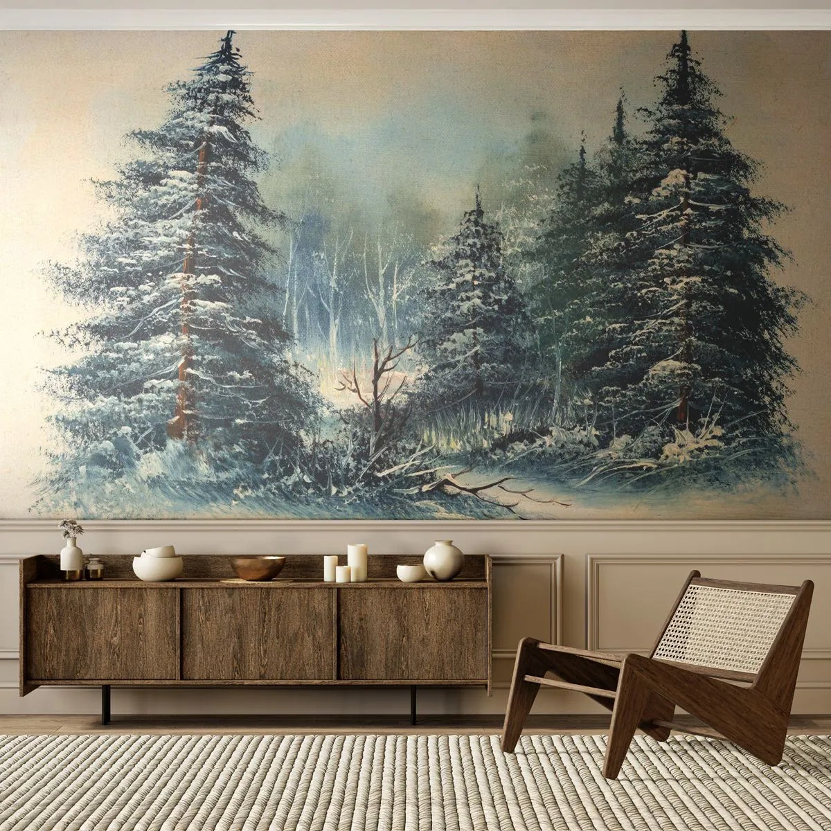 Fototapeta Premium Sand - Připravení na Vánoce - Krajina, Les, Příroda - 150x105 cm