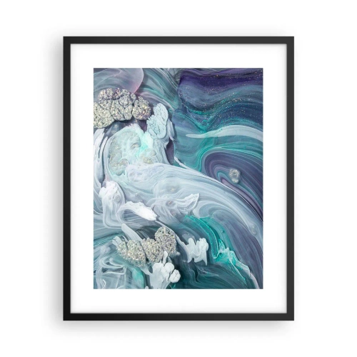 Plakát v černém rámu - Proudy modré - 40x50 cm