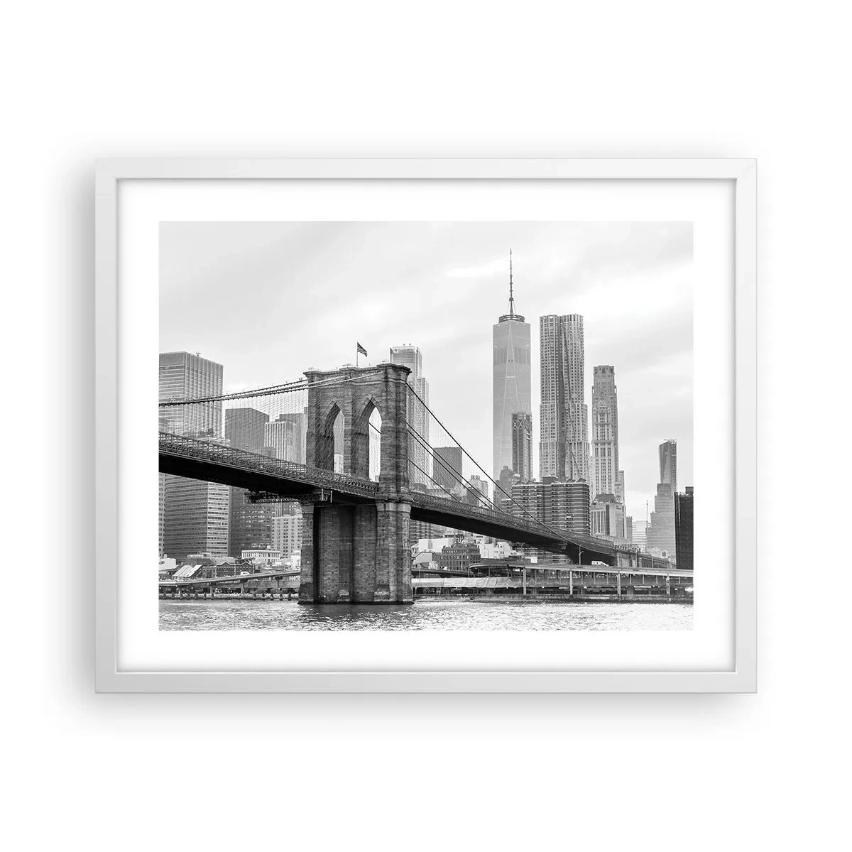 Plakát v bílém rámu - Newyorské zázraky - 50x40 cm