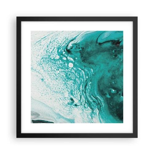Plakát v černém rámu - Propadnout v bílé a tyrkysové - 40x40 cm