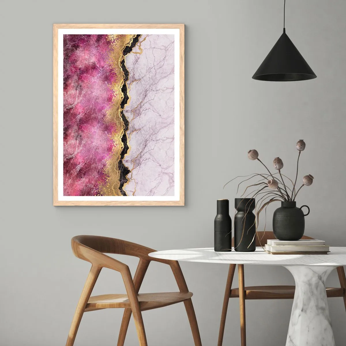 Plakát v rámu světlý dub - Na hranici - 40x50 cm