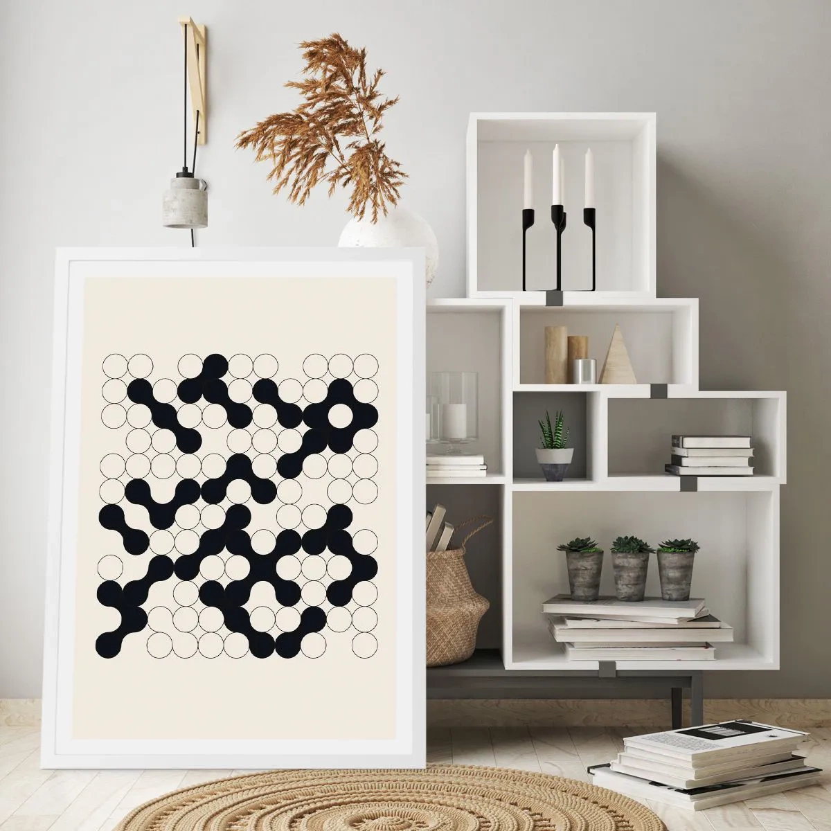 Plakát v bílém rámu - Čínská hra – variace - 40x50 cm