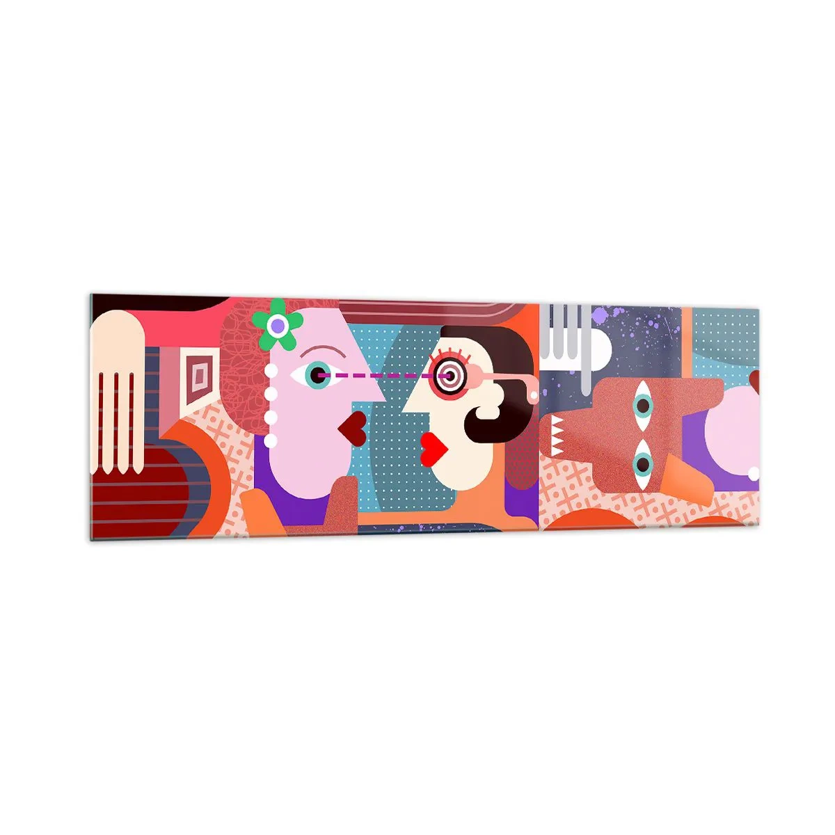 Obraz na skle - Tváří v tvář - 160x50 cm