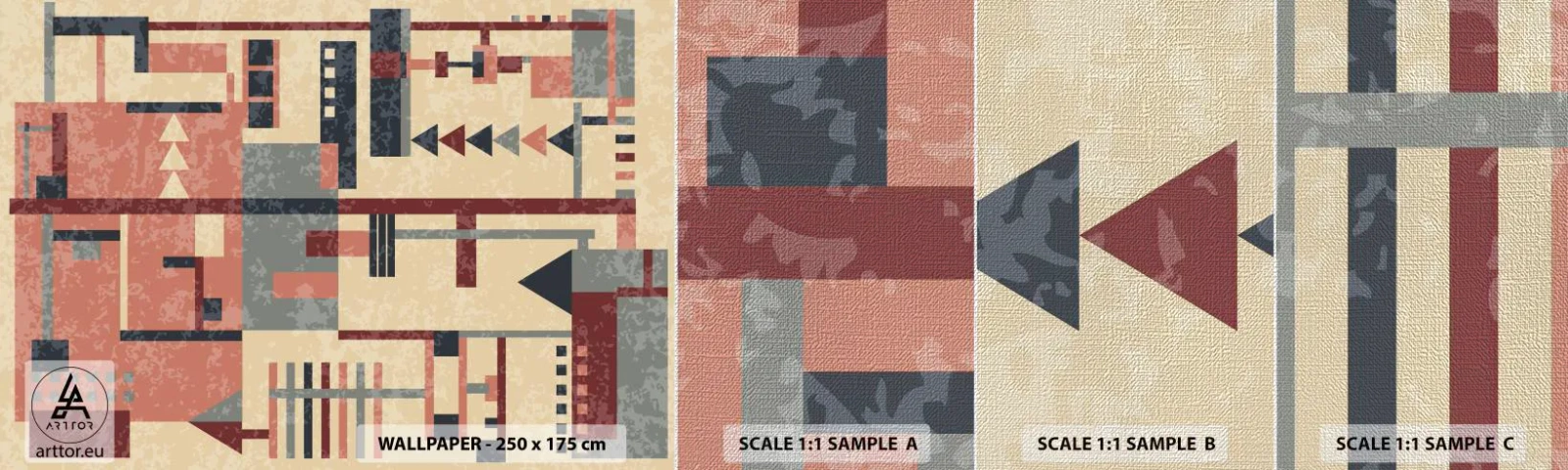 Vzor Fototapety Premium Canvas - Vodorovná a svislá kombinace - Abstrakce, Kus, Moderní vzor - 100x30 cm