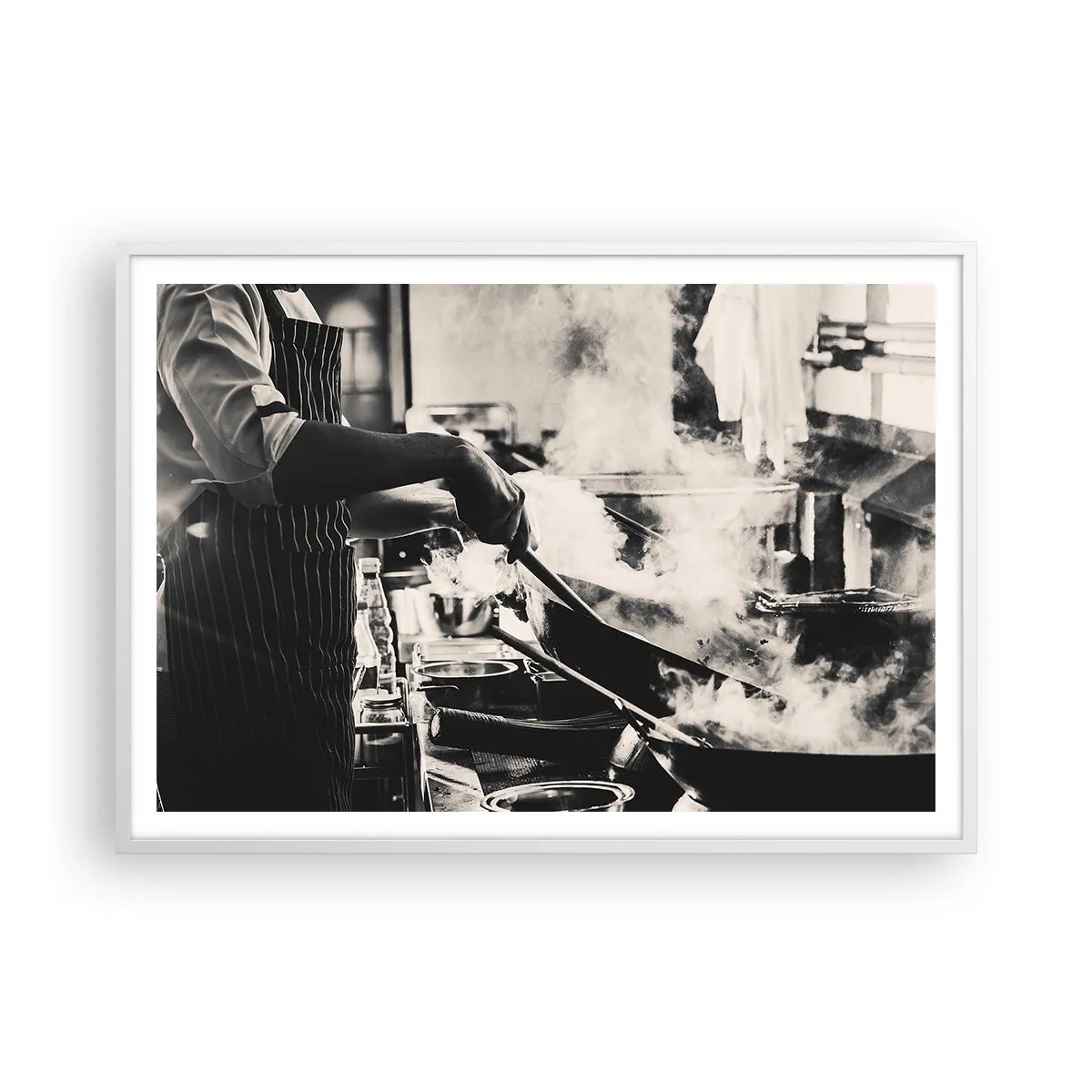 Plakát v bílém rámu - Alchymie chutí - 100x70 cm