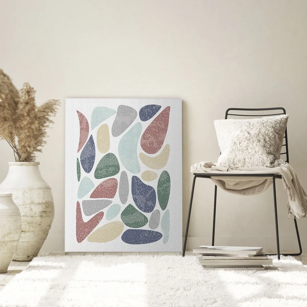 Obraz na skle - Mozaika práškových barev - 70x100 cm