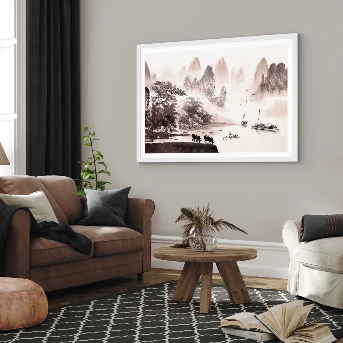 Plakát v bílém rámu - Exotická všednost Východu - 100x70 cm