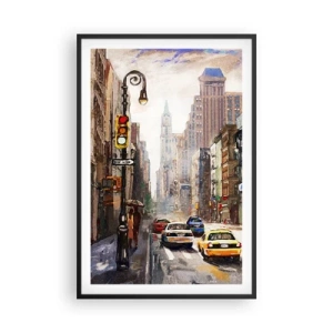 Plakát v černém rámu - New York – barevný i v dešti - 61x91 cm