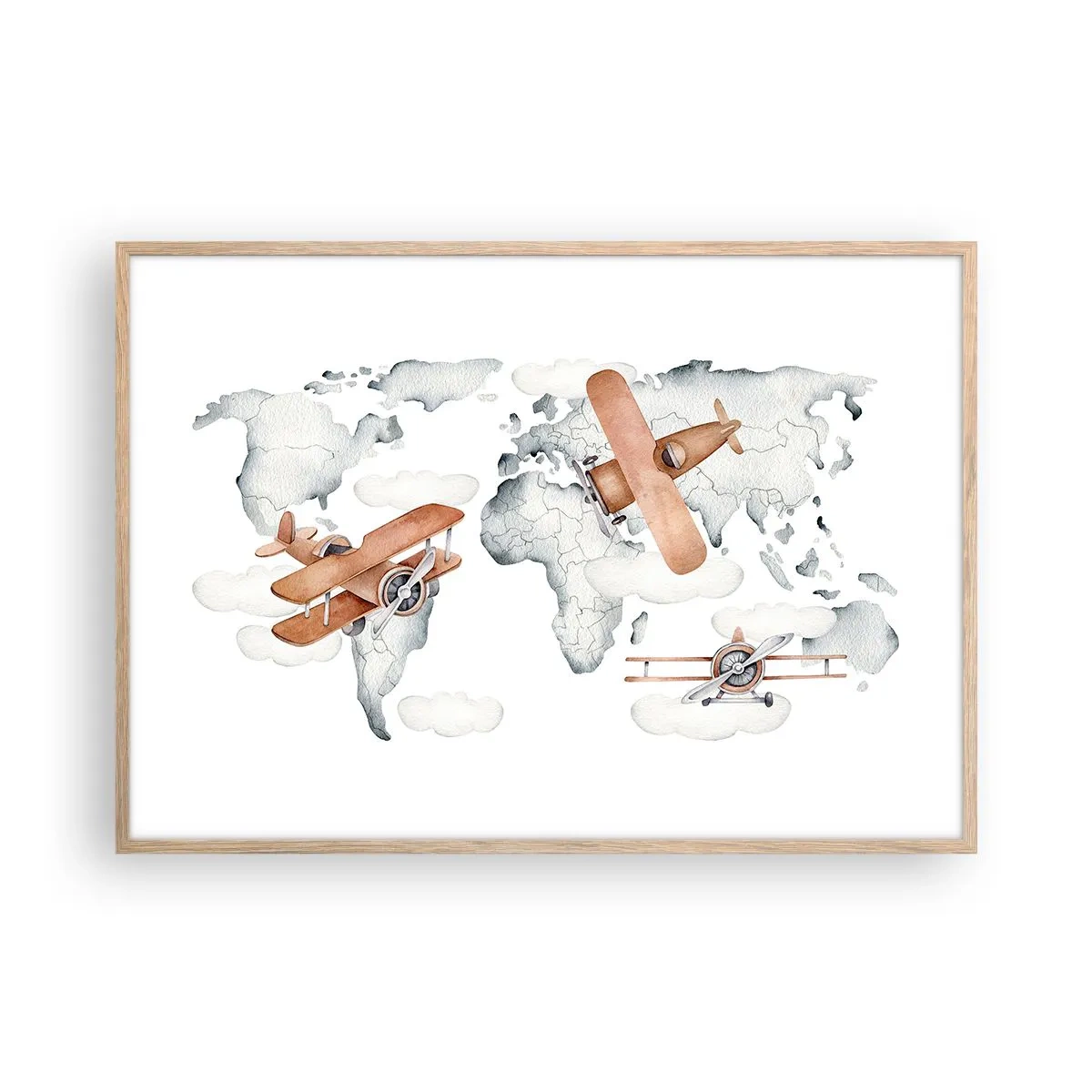 Plakát v rámu světlý dub - V průkopnickém duchu - 100x70 cm