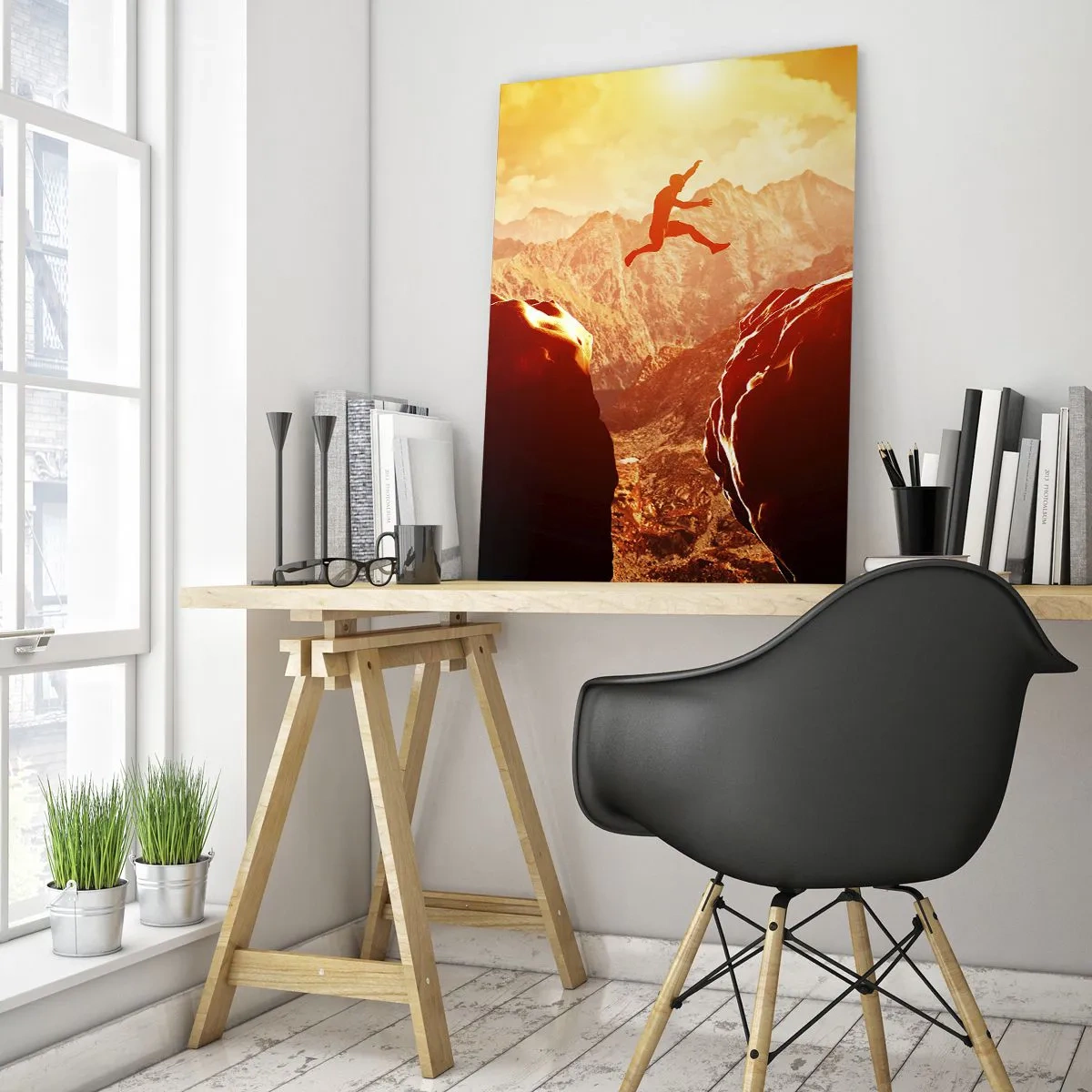 Obraz na skle - Překročením hranic - 50x70 cm