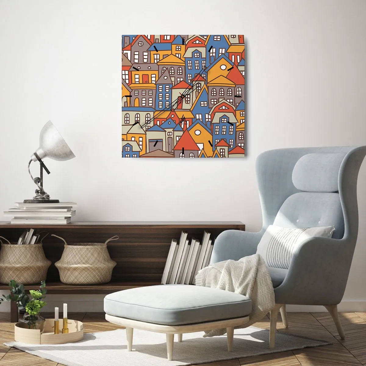 Nástěnné hodiny - Za domem dům - 30x30 cm