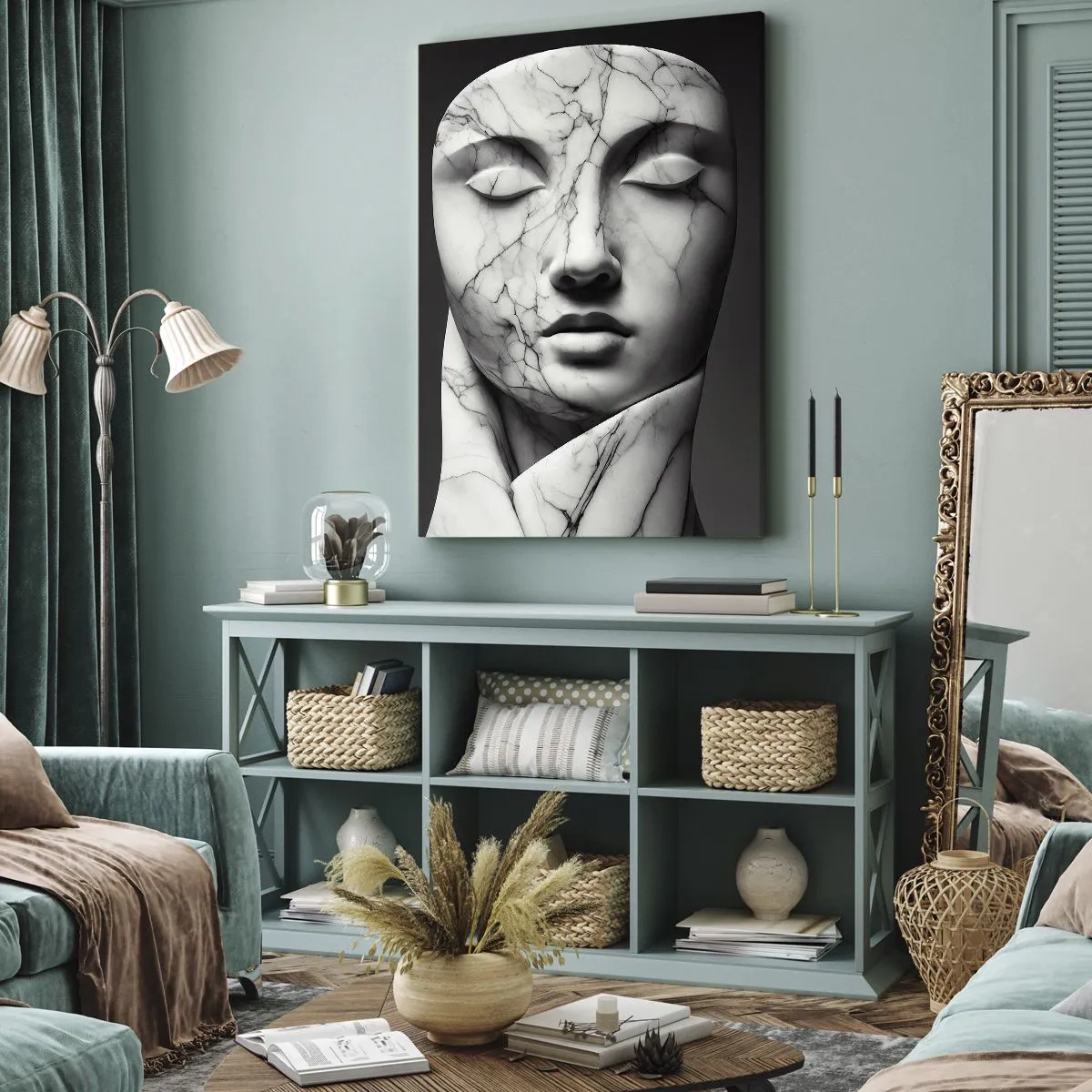 Obraz na plátně - Mramorové tvary - 45x80 cm