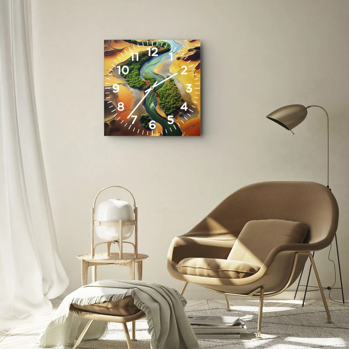 Nástěnné hodiny - Životodárná řeka - 40x40 cm