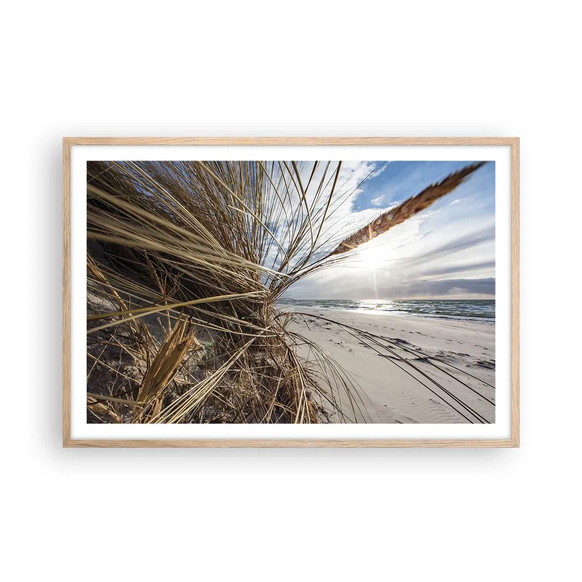 Plakát v rámu světlý dub - Setkání živlů - 91x61 cm