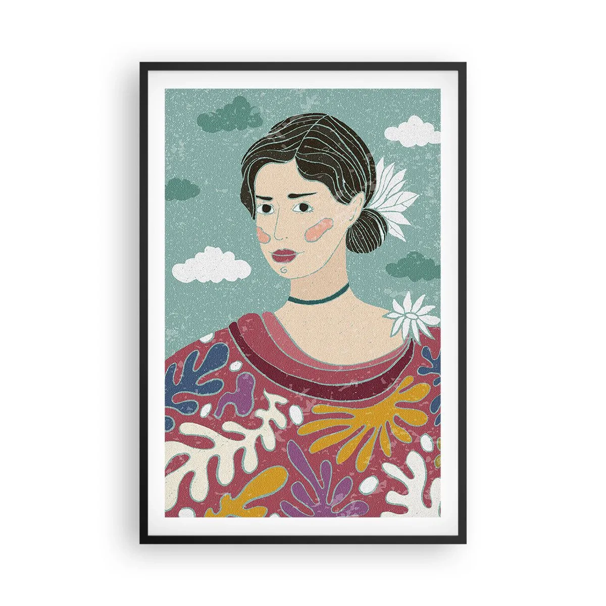 Plakát v černém rámu - S melancholií v pohledu - 61x91 cm