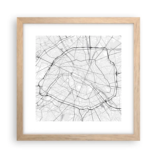Plakát v rámu světlý dub - Květ Paříže - 30x30 cm