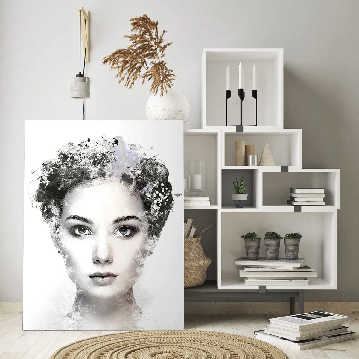 Obraz na skle - Velmi stylový portrét - 50x70 cm