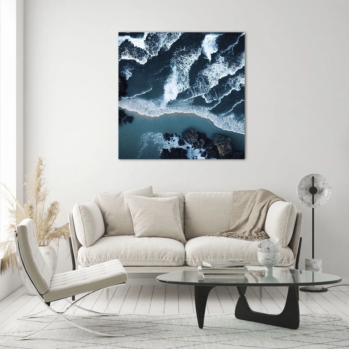 Obraz na skle - Zahalené do vln - 30x30 cm