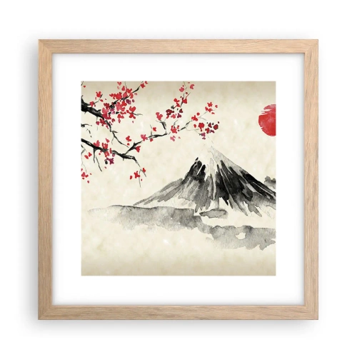Plakát v rámu světlý dub - Zamilujte se do Japonska - 30x30 cm