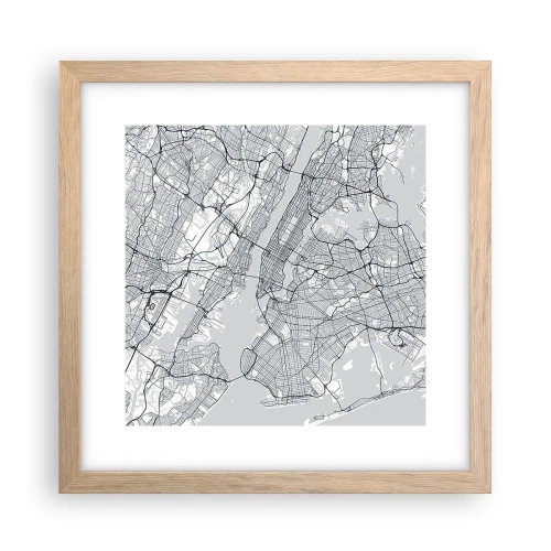 Plakát v rámu světlý dub - Anatomie metropole - 30x30 cm