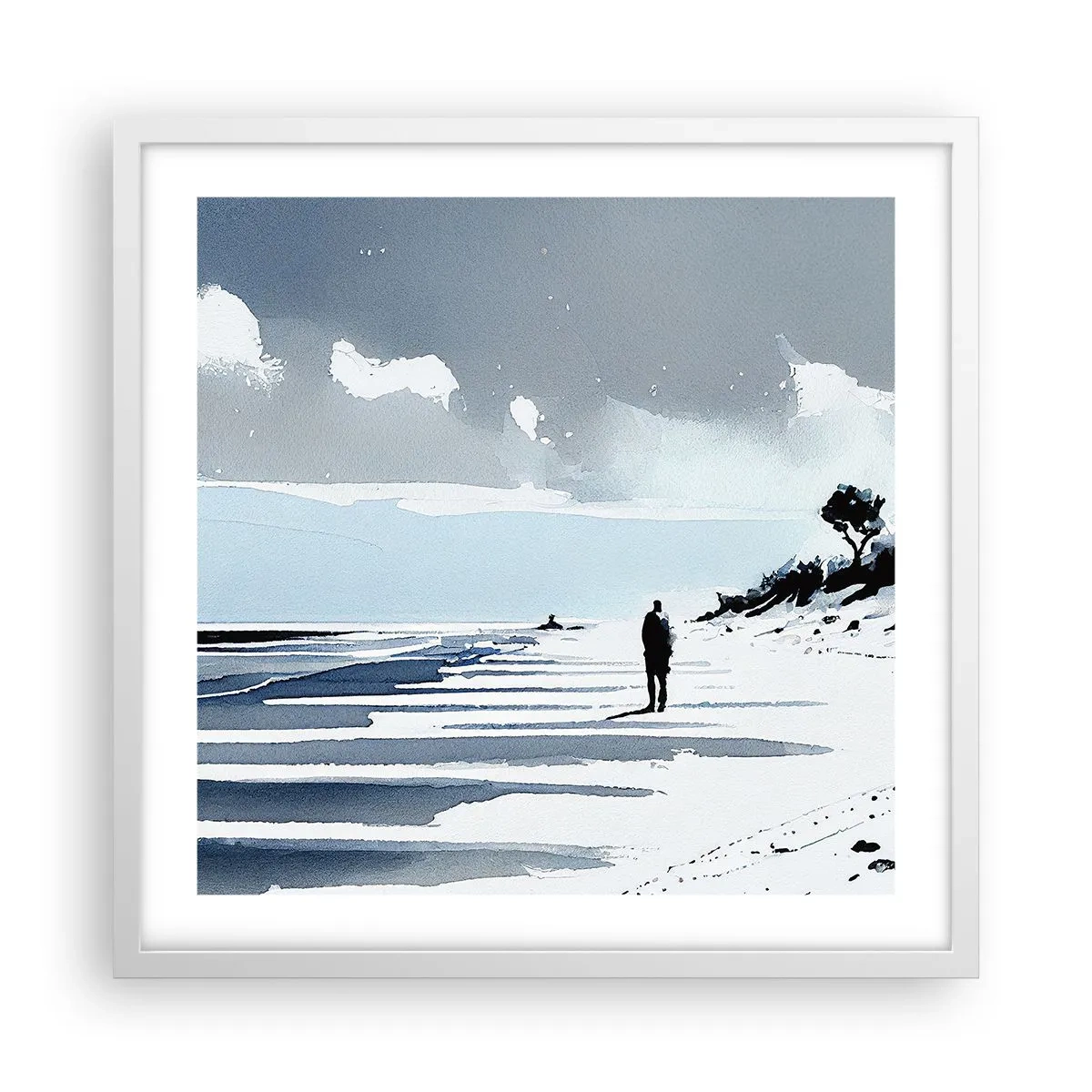 Plakát v bílém rámu - O samotě - 50x50 cm