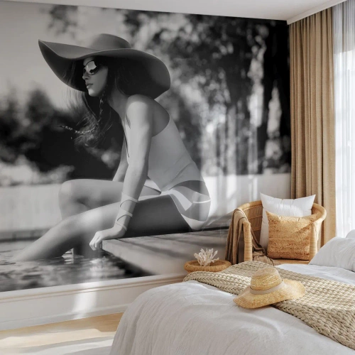 Fototapeta na míru Premium Sand - Letní sen - Žena, Čepice, Plavecký bazén