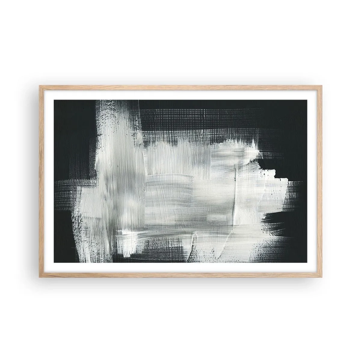 Plakát v rámu světlý dub - Utkané svisle a vodorovně - 91x61 cm