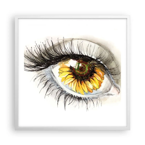 Plakát v bílém rámu - Pohled žhavý jako léto - 60x60 cm