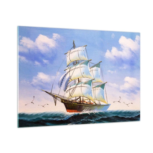Obraz na skle - Hrdě s větrem - 100x70 cm