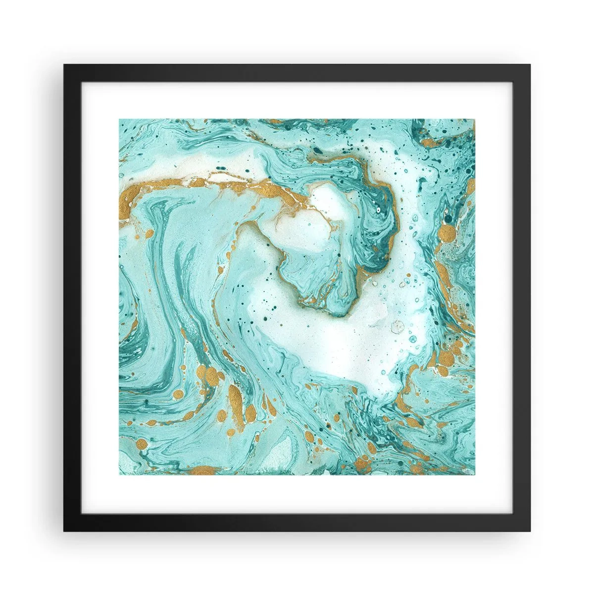 Plakát v černém rámu - Pod velkou vlnou z epochy Edo - 40x40 cm