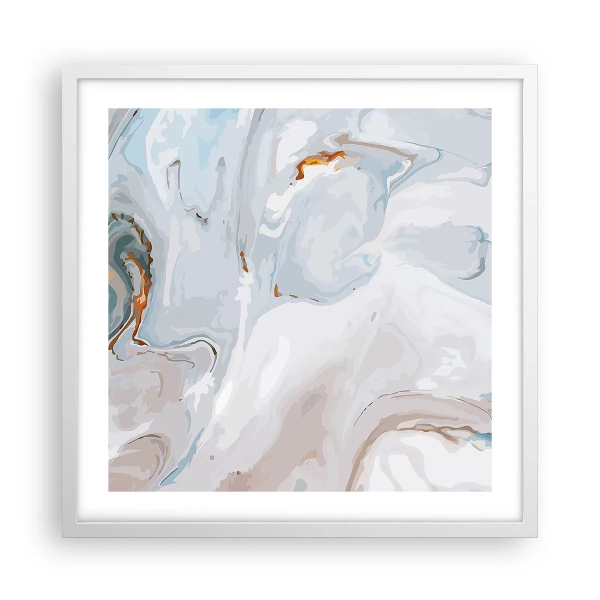 Plakát v bílém rámu - Povznesená bílá - 50x50 cm