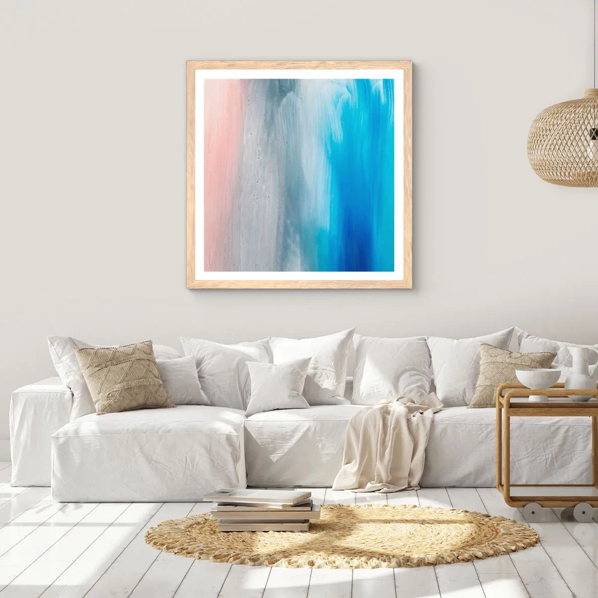 Plakát v rámu světlý dub - Živly: vzduch - 50x50 cm