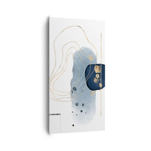 Obraz na plátně - Modro-zlatá fantazie - 65x120 cm