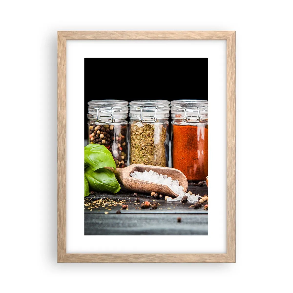 Plakát v rámu světlý dub - Aby měl život chuť - 30x40 cm
