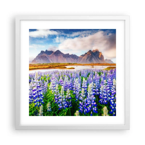 Plakát v bílém rámu - Síla a přísnost vedle mírnosti - 40x40 cm