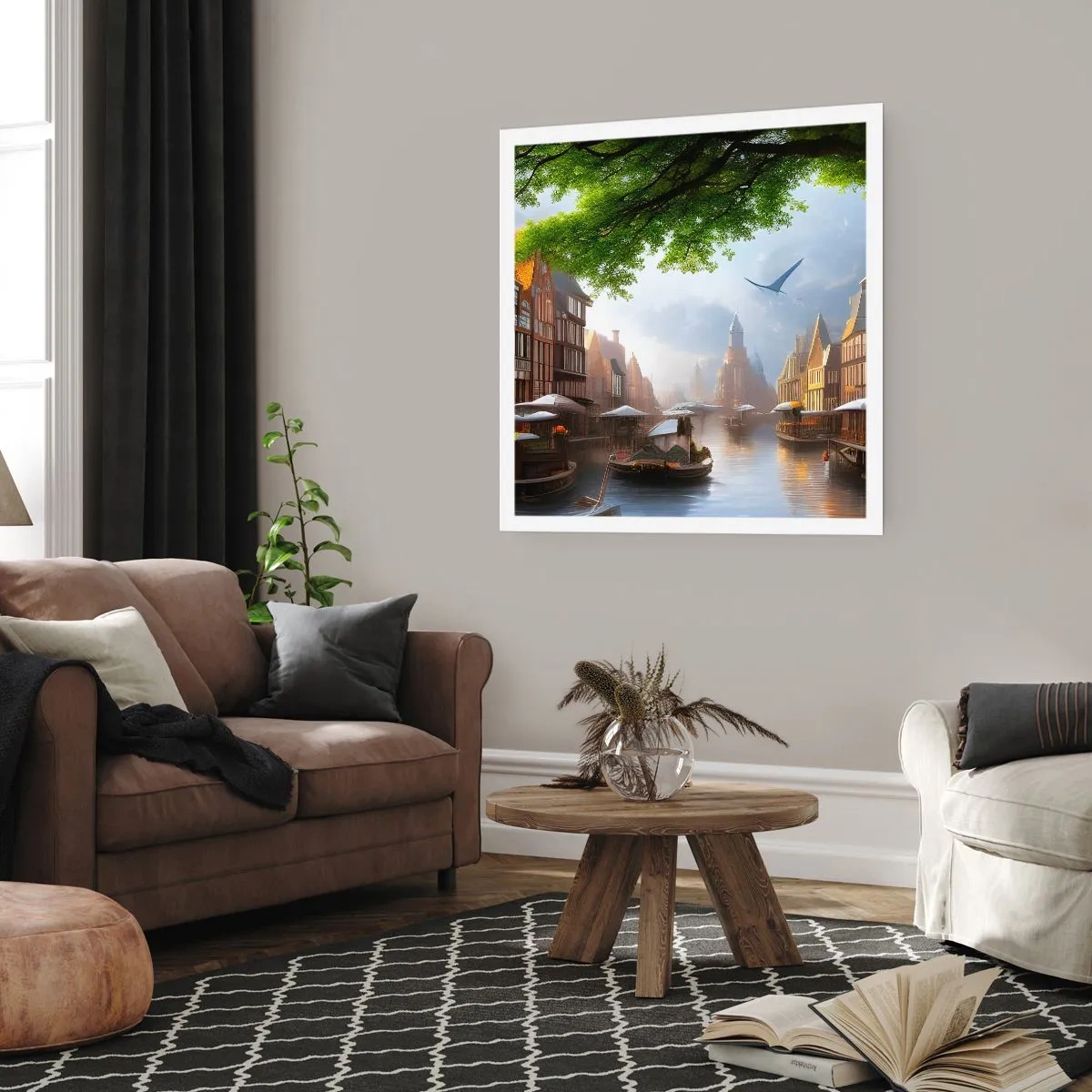 Plakát - Nizozemská městská krajinka - 50x50 cm