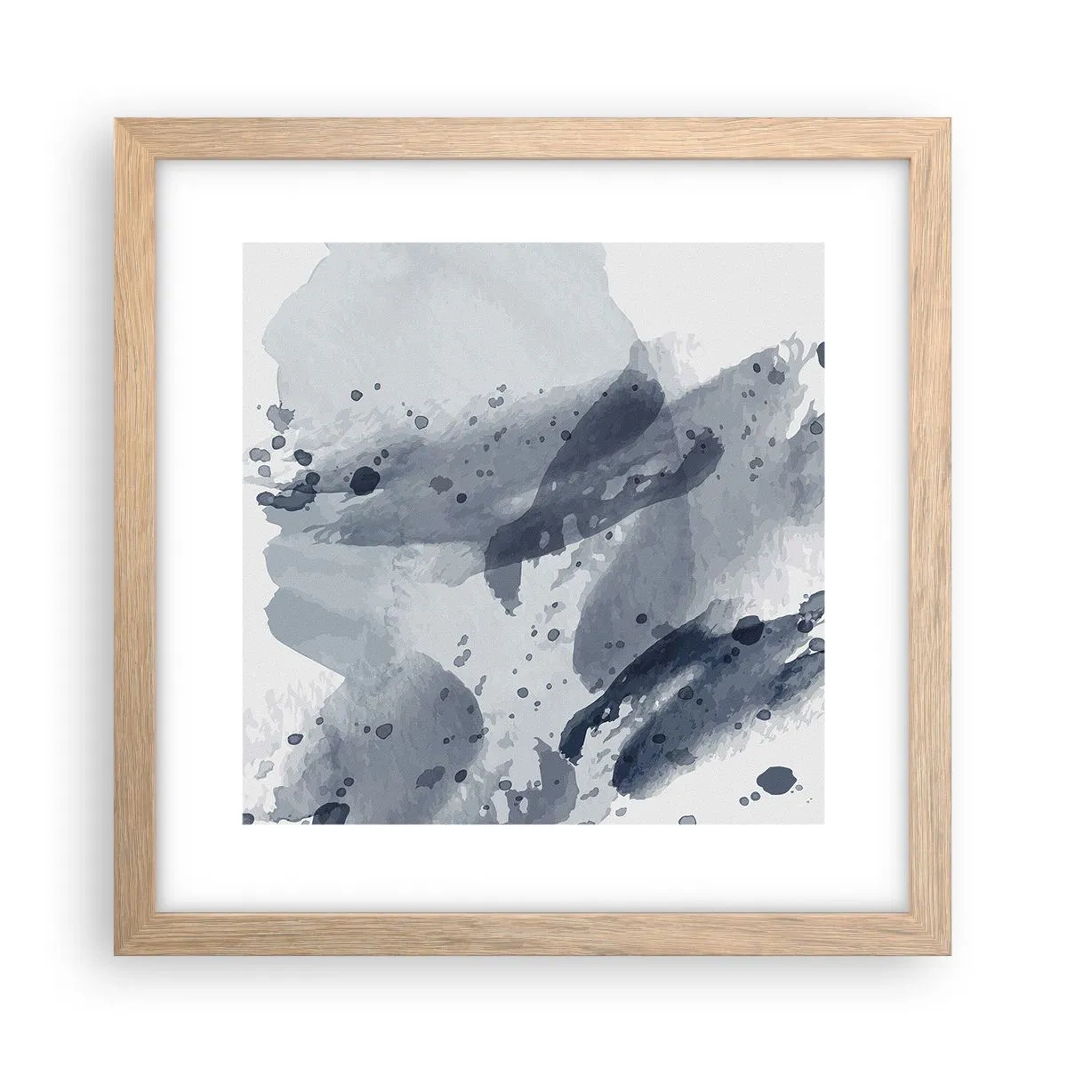 Plakát v rámu světlý dub - Studie o povaze vody - 30x30 cm